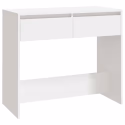 Table console - DEC031722 - Design élégant - 2 tiroirs - Aggloméré blanc - 89 x 41 x 765 cm