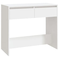 Table console - DEC031722 - Design élégant - 2 tiroirs - Aggloméré blanc - 89 x 41 x 765 cm