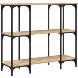 Meuble console d'entrée moderne avec étagères 102 x 35 x 90 cm bois d'ingénierie et métal DEC031926