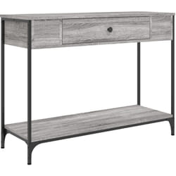 Meuble console d'entrée moderne table d'appoint avec tiroirs 100 x 34,5 x 75 cm bois d'ingénierie gris et métal DEC032196