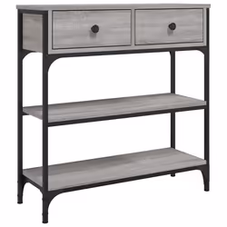 Table console - DEC032233 - Bois dingénierie - 725 x 25 x 75 cm - Gris - Style industriel