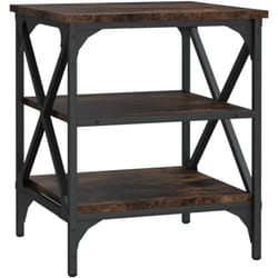 Décoshop26 - Table d'appoint avec étagères 40 x 42 x 50 cm bois d'ingénierie marron et acier DEC032386