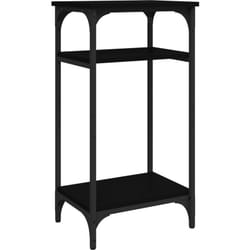 Table d'appoint table de chevet avec étagères 40 x 30 x 75 cm bois d'ingénierie noir et acier DEC032480