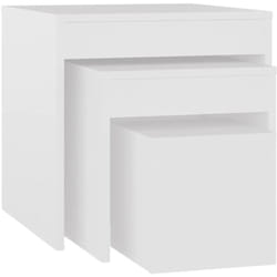 Décoshop26 - Lot de 3 tables d'appoint gigognes en aggloméré blanc DEC032695