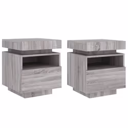 Table de chevet - DEC032837 - LED RVB - Bois dingénierie - 1 tiroir - 40 x 39 x 485 cm