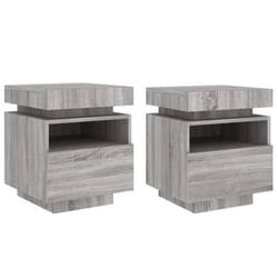 Table de chevet - DEC032837 - LED RVB - Bois dingénierie - 1 tiroir - 40 x 39 x 485 cm