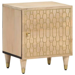 Table de chevet - DEC032967 - Bois de manguier massif - Design sculpté à la main - Vintage - 40x33x46 cm