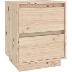 Décoshop26 - Table de chevet avec deux tiroirs 40 x 35 x 50 cm bois de pin non traité DEC033003