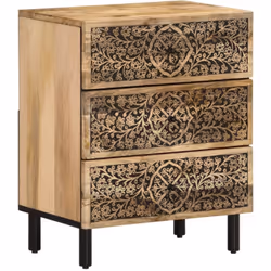 Cette table de chevet au design élégant est un supplément intemporel à votre décoration intérieure. Bois de manguier massif : ...