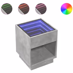 Cette table de chevet avec un miroir à LED infini constitue un ajout intemporel à votre décoration intérieure. Matériau stabl ...