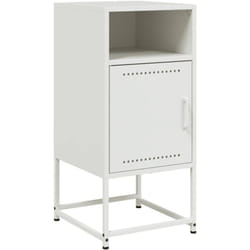 Décoshop26 - Table de chevet avec compartiment avec porte 36 x 39 x 78 cm acier blanc DEC033317