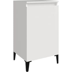 Décoshop26 - Table de chevet compartiments avec porte 40 x 35 x 70 cm bois d'ingénierie blanc DEC033482
