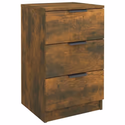 Table de chevet - DEC033607 - 3 tiroirs - Bois dingénierie - 40 x 36 x 65 cm - Marron