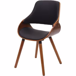 Chaise de salle à manger cuisine design rétro en synthétique noir Cette chaise ravit par son superbe look et sa bonne finitio ...