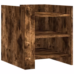 Table de chevet - Marron - Bois dingénierie - 2 compartiments - 45 x 50 x 50 cm - Design contemporain