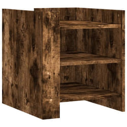 Table de chevet - Marron - Bois dingénierie - 2 compartiments - 45 x 50 x 50 cm - Design contemporain