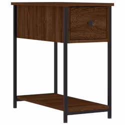 Table de chevet - DEC033679 - Bois dingénierie - 1 tiroir - Marron - 30 x 60 x 60 cm