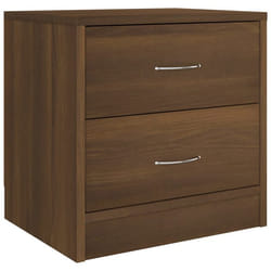 Table de chevet - DEC033696 - Bois dingénierie - 2 tiroirs - 40 x 30 x 40 cm - Marron