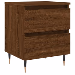 Table de chevet - DEC033720 - 2 tiroirs - Bois dingénierie - Marron - 40 x 35 x 50 cm