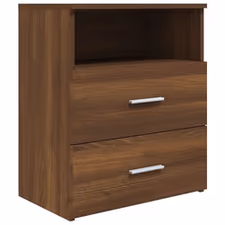 Table de chevet - DEC033783 - Bois dingénierie - 2 tiroirs - Compartiment ouvert - 50x32x60 cm