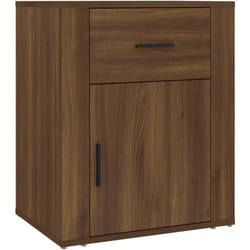 Table de chevet avec tiroir et compartiment avec porte 50 x 36 x 60 cm bois d'ingénierie marron DEC033785
