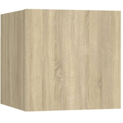 Table de chevet murale avec compartiment avec porte 30,5 x 30 x 30 cm bois d'ingénierie couleur chêne DEC033798