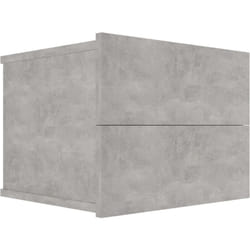 Décoshop26 - Table de chevet gris avec deux tiroirs 40 x 30 x 30 cm bois ingénierie gris DEC033974