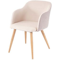 Chaise de salle à manger x1 design rétro accoudoirs tissu/textile crème-beige 040002219