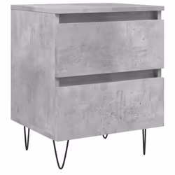 Table de chevet - DEC034005 - Bois dingénierie - 2 tiroirs - Gris béton - 40 x 35 x 50 cm