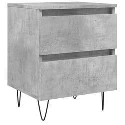 Table de chevet - DEC034005 - Bois dingénierie - 2 tiroirs - Gris béton - 40 x 35 x 50 cm