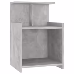 Table de chevet - DEC - Petit meuble dappoint - 3 étagères ouvertes - Aggloméré - Gris béton