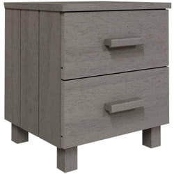 Décoshop26 - Table de chevet avec deux tiroirs 40 x 35 x 44,5 cm bois pin gris DEC034073