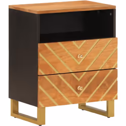 Cette table de chevet au design élégant est un supplément intemporel à votre décoration intérieure. Bois de manguier massif : ...