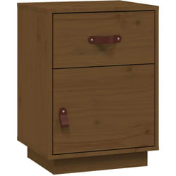 Décoshop26 - Table de chevet avec tiroir et compartiment avec porte 40 x 34 x 55 cm bois de pin marron DEC034134