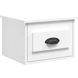 Décoshop26 - Table de chevet murale avec tiroir 41,5 x 36 x 28 cm bois d'ingénierie blanc DEC034224