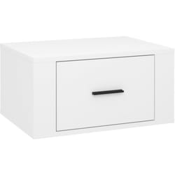 Décoshop26 - Table de chevet murale avec tiroir 50 x 36 x 25 cm bois d'ingénierie blanc DEC034240