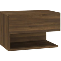 Décoshop26 - Table de chevet murale avec tiroir et étagère 46 x 29,5 x 30 cm bois d'ingénierie couleur chêne marron DEC034264