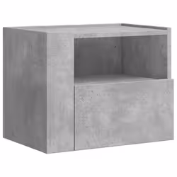 Table de chevet murale - DEC034299 - Bois dingénierie - 1 tiroir - Gris - 45 x 30 x 35 cm