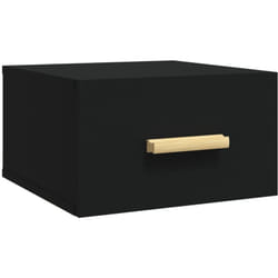 Décoshop26 - Table de chevet murale avec tiroir 35 x 35 x 20 cm en bois d'ingénierie noir DEC034311
