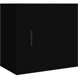 Table de chevet murale avec compartiment avec porte 50 x 30 x 47 cm bois d'ingénierie noir DEC034318
