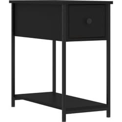 Décoshop26 - Table de chevet avec tiroir 30 x 60 x 60 cm bois d'ingénierie noir DEC034345