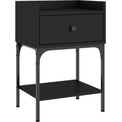 Décoshop26 - Table de chevet avec tiroir et étagère 40,5 x 31 x 60 cm bois d'ingénierie noir DEC034386