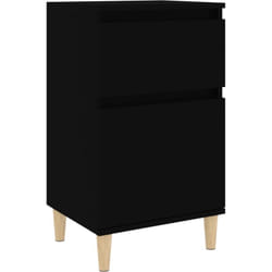 Décoshop26 - Table de chevet avec tiroir et compartiment avec porte 40 x 35 x 70 cm bois d'ingénierie noir DEC034452
