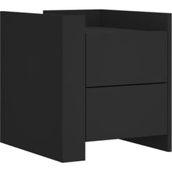 Décoshop26 - Table de chevet avec deux tiroirs 45 x 50 x 50 cm bois d'ingénierie noir DEC034492