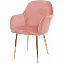 Chaise de salle à manger design rétro en velours rose pieds dorés Avec son design élégant et ses superbes couleurs, la chaise ...