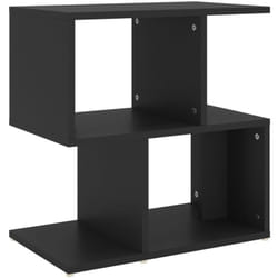 Décoshop26 - Table de chevet petit meuble d'appoint avec étagères 50 x 30 x 51,5 cm bois d'ingénierie noir DEC034495
