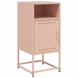 Table de chevet - DEC034569 - Acier rose - 1 compartiment avec porte - 36 x 39 x 78 cm - Style industriel