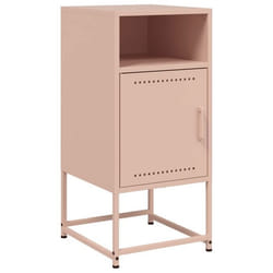 Table de chevet - DEC034569 - Acier rose - 1 compartiment avec porte - 36 x 39 x 78 cm - Style industriel