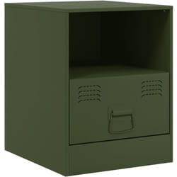 Décoshop26 - Table de chevet avec étagère et tiroir 34,5 x 39 x 44 cm acier vert DEC034693