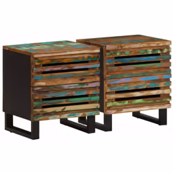 Ces tables de chevet en bois de style industriel apporteront un supplément décoratif ainsi que pratique à votre décoration. B ...